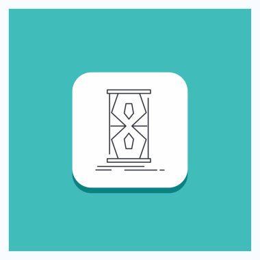 Erişim, saat, erken, kum saati, yuvarlak düğmesini zaman satırı simgesi turkuaz arka plan