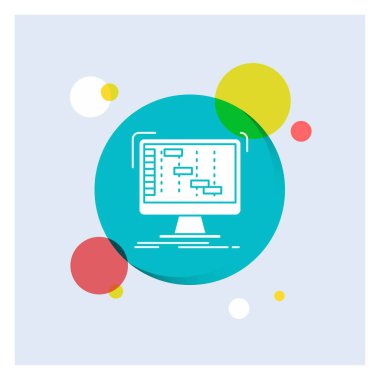 Ableton, uygulama, daw, dijital, sequencer beyaz glif simgesi renkli daire arka plan