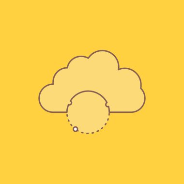 Ağ, şehir, küre, hub, altyapı düz çizgi dolu kutsal kişilerin resmi. Güzel Logo düğme UI ve Ux, Web veya mobil uygulama için sarı arka plan üzerinde