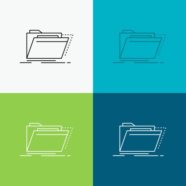 Arşiv, katalog, dizin, dosya, klasör simgesi üzerinde çeşitli arka plan. Çizgi stili tasarım, Web ve uygulama Eps 10 vektör çizim için tasarlanmış