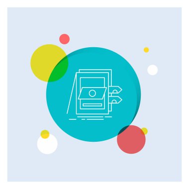 Pos, muhasebe, satış, sistem, dosyalar beyaz çizgi simgesi renkli daire arka plan