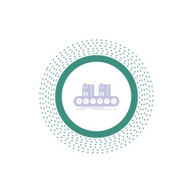 Kemer, kutusu, konveyör, fabrika, glif simgesi satır. İzole vektör çizim