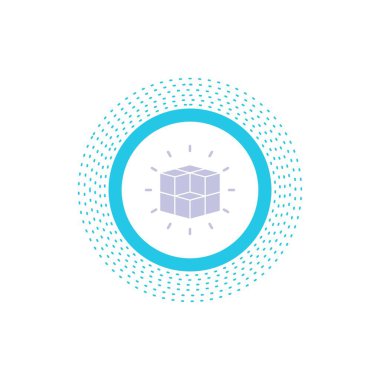 kutusu, labirent, puzzle, çözüm, glif simgesi küp. İzole vektör çizim