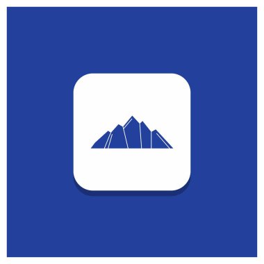 Hill, manzara, Doğa, dağ, sahne glif simgesi mavi yuvarlak düğmesi