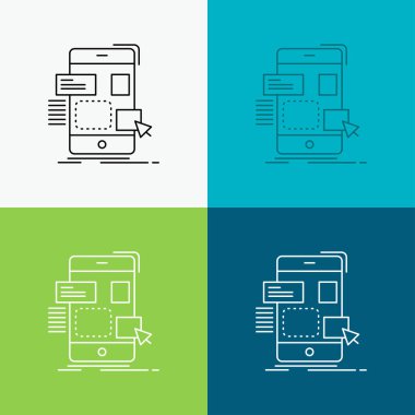 Kaptan, mobil, tasarım, UI, ux simgesi üzerinde çeşitli arka plan. Çizgi stili tasarım, Web ve uygulama Eps 10 vektör çizim için tasarlanmış