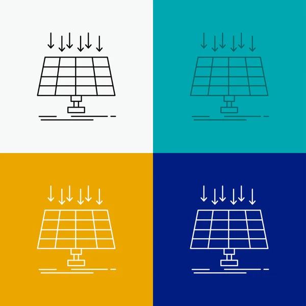 Solar Painel Energia Tecnologia Ícone Cidade Inteligente Sobre Vários Fundo — Vetor de Stock