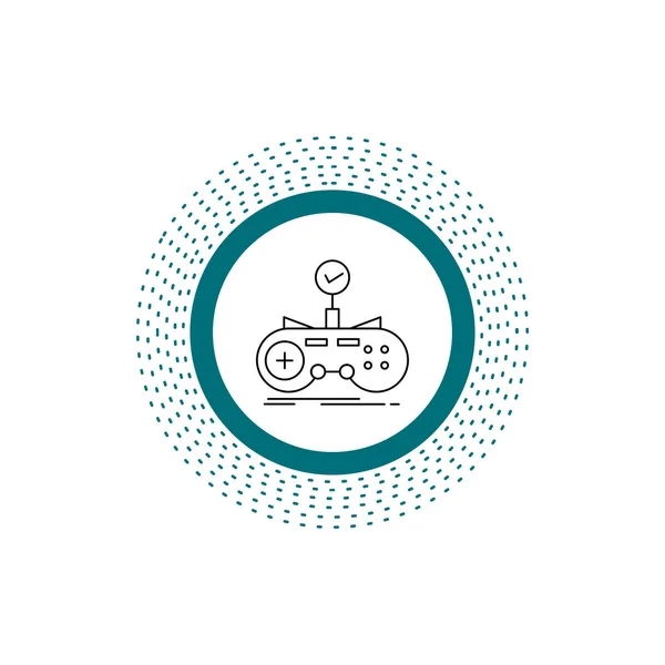 Check Controller Game Gamepad Gaming Line Icon Vector Isolated Illustration — Stock Vector