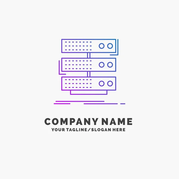 Server Storage Rack Database Data Purple Business Logo Template Place — Stock Vector