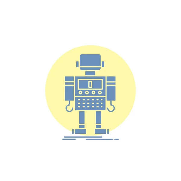 Autónomo Máquina Robot Robótico Tecnología Glyph Icon — Archivo Imágenes Vectoriales