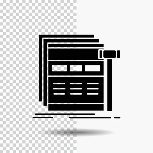 Internet Página Web Página Web Wireframe Glyph Icon Sobre Fondo — Archivo Imágenes Vectoriales