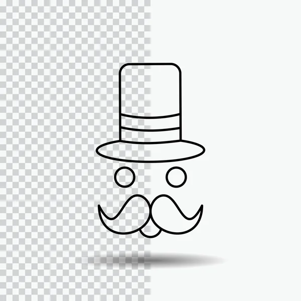 Bigote Hipster Movember Santa Clause Hat Line Icono Sobre Fondo — Archivo Imágenes Vectoriales