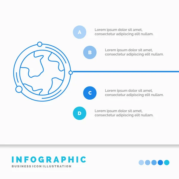Earth Globe World Geography Discovery Infographics Template Website Presentation Inglés — Vector de stock