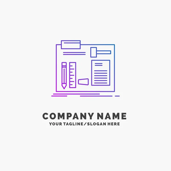 Construir Construir Diy Engenheiro Oficina Purple Business Logo Template Lugar — Vetor de Stock