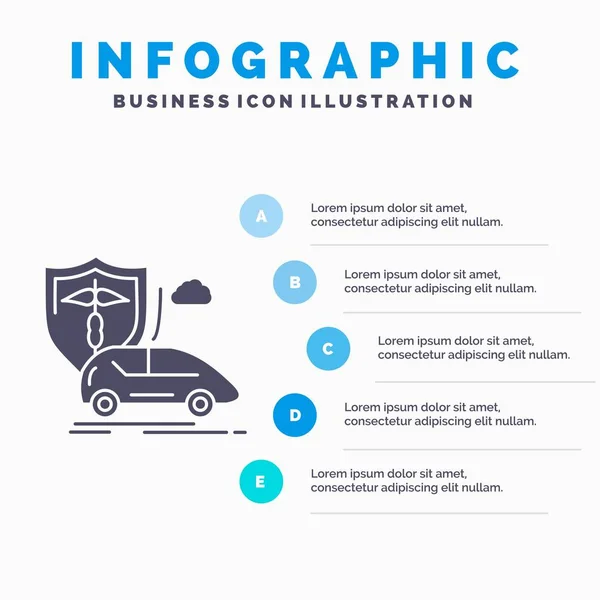 Coche Mano Seguro Transporte Seguridad Infografías Plantilla Para Sitio Web — Vector de stock