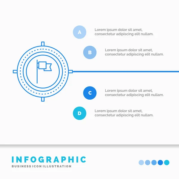 Ziel Geschäft Termin Flagge Fokus Infografik Vorlage Für Website Und — Stockvektor