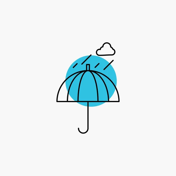 Paraplu Camping Regen Veiligheid Weer Lijn Pictogram — Stockvector