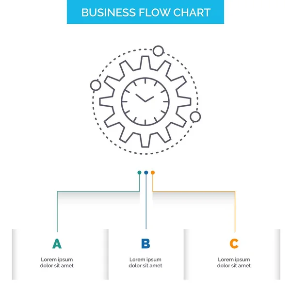 Efficiency Management Processing Productivity Project Business Flow Chart Design Steps — Stock Vector