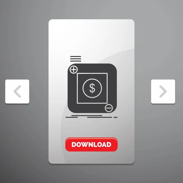 Purchase Store App Application Mobile Glyph Icon Carousal Pagination Slider — стоковый вектор