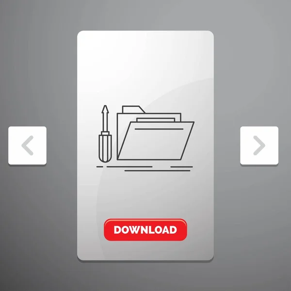리소스 페이지 슬라이더 디자인 다운로드 버튼에 아이콘 서비스 — 스톡 벡터
