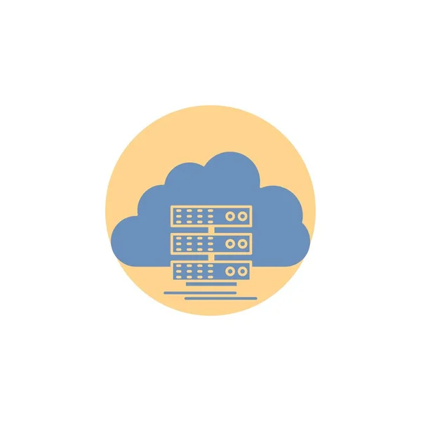 Cloud Stockage Informatique Données Flux Glyph Icon — Image vectorielle