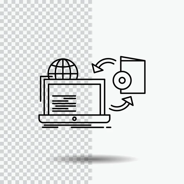 Disque Ligne Jeu Publier Édition Line Icon Sur Fond Transparent — Image vectorielle
