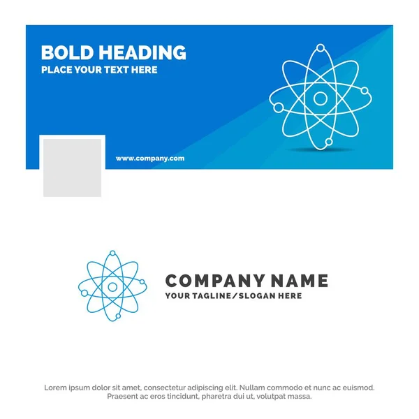 Blue Business Logotyp Mall För Atom Kärnkraft Molekyl Kemi Vetenskap — Stock vektor