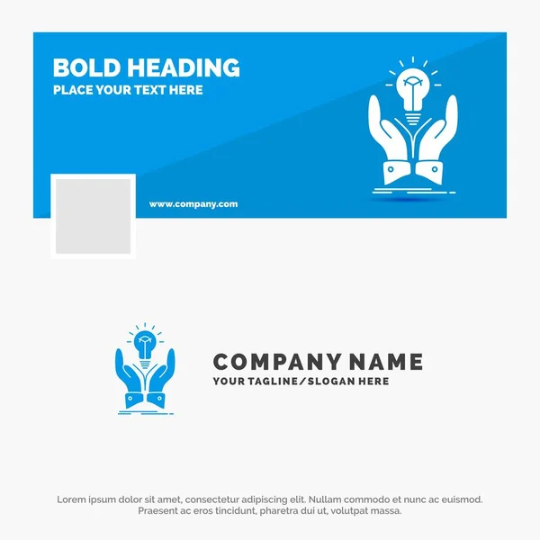 Blue Business Logo Template Para Ideia Ideias Criativo Compartilhar Mãos — Vetor de Stock