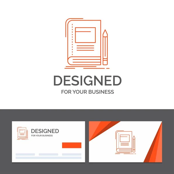 Επιχειρηματικό Πρότυπο Λογότυπο Για Βιβλίο Επιχειρήσεις Εκπαίδευση Σημειωματάριο Σχολείο Πορτοκαλί — Διανυσματικό Αρχείο