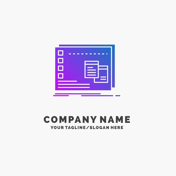 Janela Mac Operacional Programa Purple Business Logo Template Lugar Para —  Vetores de Stock