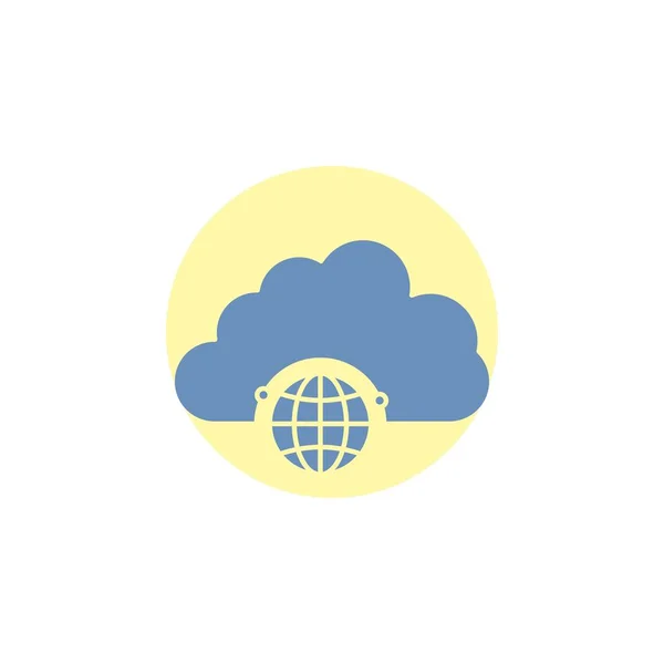 Network City Globe Hub Infrastructure Glyph Icon — Stock Vector