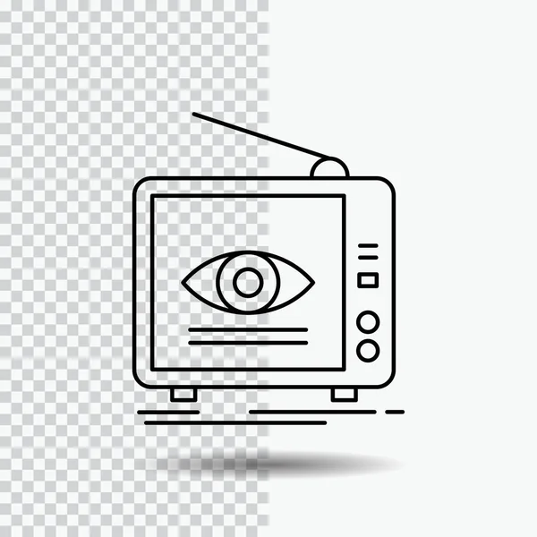 Broadcast Marketing Television Line Icon Transparent Background Ilustrasi Vektor Ikon - Stok Vektor