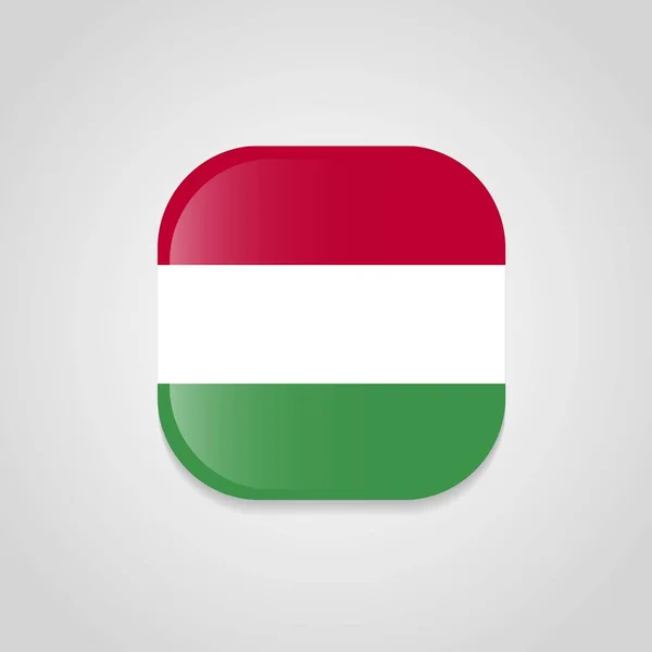 Flaga Węgier Projektowanie Okrągły Przycisk — Wektor stockowy