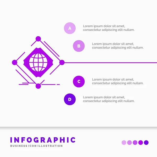 Complesso Globale Internet Rete Web Infographics Template Sito Web Presentazione — Vettoriale Stock