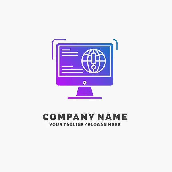 Information Contenu Développement Site Web Web Purple Business Logo Template — Image vectorielle