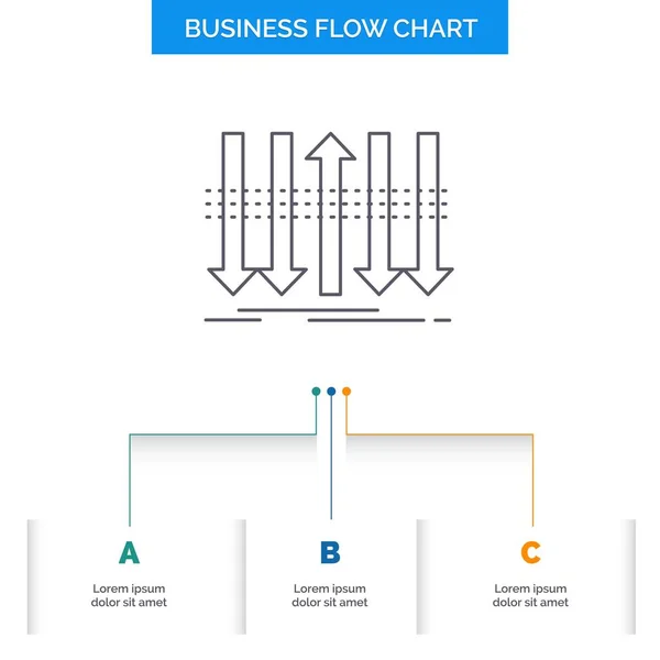 Pfeil Geschäft Unterscheidung Forward Individualität Business Flow Chart Design Mit — Stockvektor