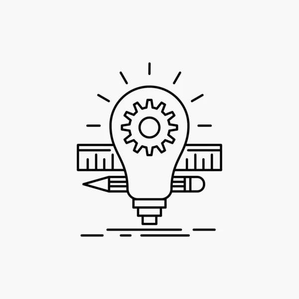 Rozvoj Idea Žárovka Tužka Měřítko Řádku Ikonu Izolované Vektorové Ilustrace — Stockový vektor