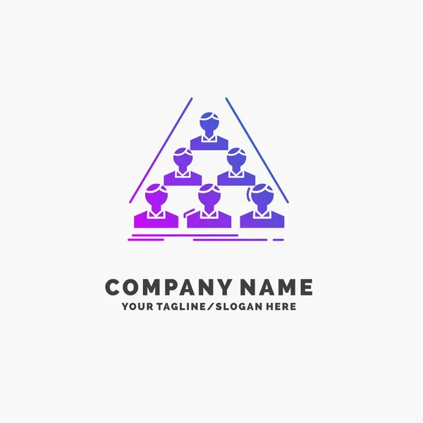 Team Build Struttura Business Meeting Purple Business Logo Template Luogo — Vettoriale Stock