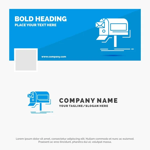 Blue Business Logo Template Campaigns Email Marketing Newsletter Mail Facebook — Stock Vector