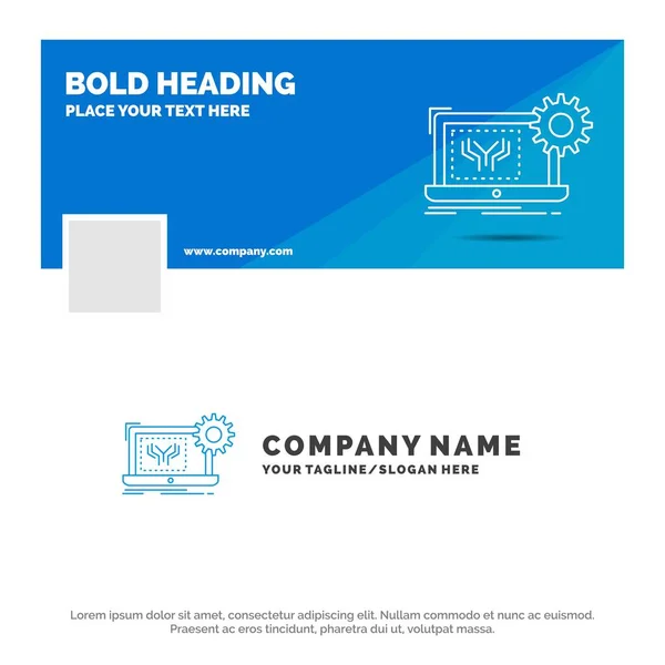 Modelo Azul Logotipo Negócio Para Blueprint Circuito Eletrônica Engenharia Hardware — Vetor de Stock