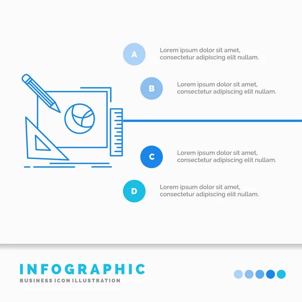 Logo Design Creative Idea Design Process Infographics Template Website Presentation — Stock Vector