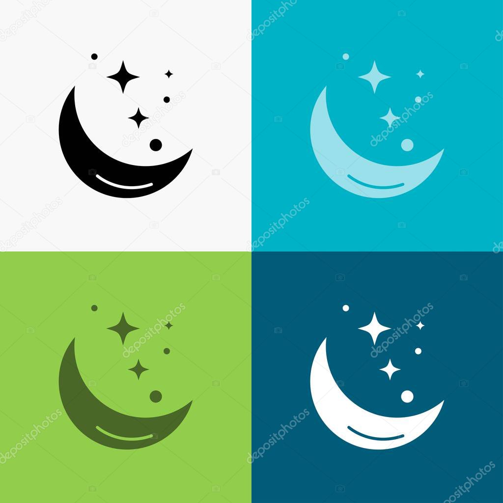 Moon, Night, star, weather, space Icon Over Various Background. glyph style design, designed for web and app. Eps 10 vector illustration