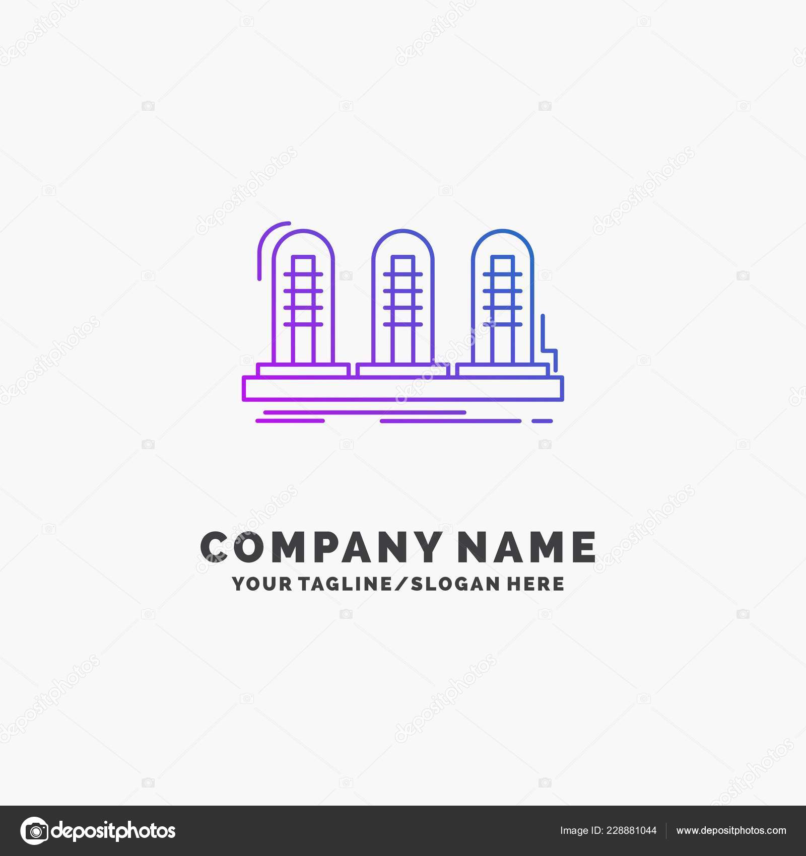 Amplifier Analog Lamp Sound Tube Purple Business Logo Template