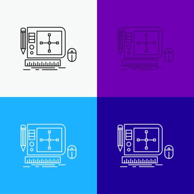 design, Graphic, Tool, Software, web Designing Icon Over Various Background. Line style design, designed for web and app. Eps 10 vector illustration
