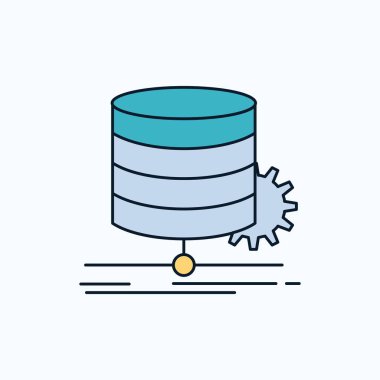 Algoritma, grafik, veri, diyagram, düz simgesi akış. yeşil ve sarı işaret ve sembolleri Web sitesi ve mobil appliation için. vektör çizim