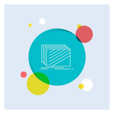 Tasarım, katman, düzen, doku dokular renkli daire arka plan beyaz satırı simgesi