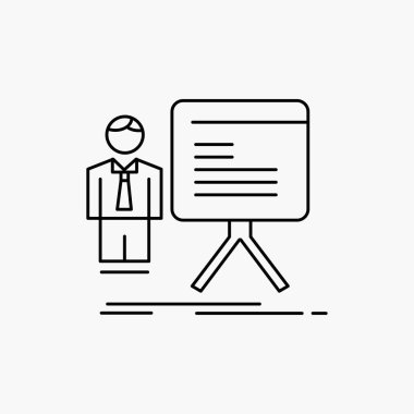 sunu, iş adamı, grafik, grafik, çizgi simgesini ilerleme. İzole vektör çizim