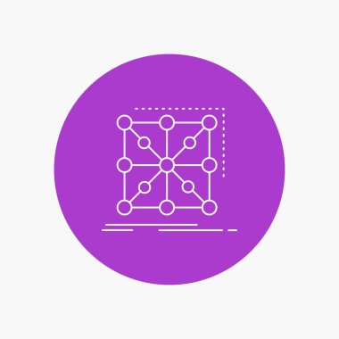 Veri, çerçeve, Uygulama, küme, Daire arka plan karmaşık Beyaz Çizgi Simgesi. vektör simgesi illüstrasyon