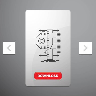 ölçü birimi, kumpas, Çap pergeli, fizik, ölçü çizgisi simgesinde rekreasyon Pagination Slider tasarımı ve kırmızı Download düğme