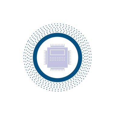 İşlemci, donanım, bilgisayar, Pc, teknoloji glif simgesi. İzole vektör çizim