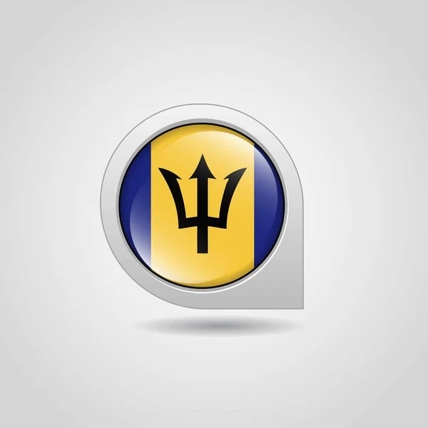 Barbados Flagga Karta Pin — Stock vektor